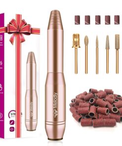 Electric Nail Drill, Professional Acrylic Nail Drill Machine for Gel, Acrylic Nails, Portable USB Electric Nail File Efile Set with All-Gold Nail Drill Bits, Manicure Pedicure Nail Tools