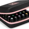 Essential Oils Storage, FITATE Essential Oils case for 30 Bottles, Waterproof, Shockproof & Durable, Holding Up to 5/10/15 ml Bottles with Bottle Opener, Label Stickers&Gift Card (Cinnamon PINK)