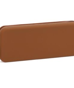 Etercycle Large Travel Silicone Makeup Brush Holder, Washable Silicone Make Up Bag, Portable Cosmetic Brushes Holder, Soft Makeup Tools Organizer for Travel (Dark Brown)
