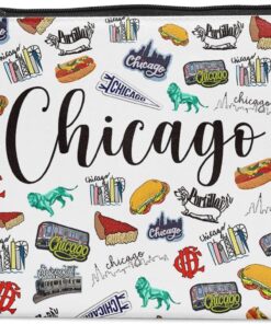 Funny Chicago Travel Makeup Bag Chicago Themed Girls Trip Gifts Favors Chicago Travel Gifts Chicago Lover Gifts for Women Her Travel Cosmetic Bag for Holiday Trip Vacation
