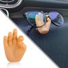 Funny Sunglasses Holder for Car with OK Gesture,Creative Silicone Car Sunglass Holder Clip &Car Cable Clips for Sunglass Cable Keychain,Multipurpose Car Organizer Fits Most Car