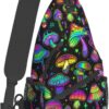 Fylybois Mushroom Sling Bag Multipurpose Crossbody Backpack For Women Chest Daypack Outdoor Cycling Hiking Travel