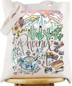 G2TUP Phoenix Arizona Travel Tote Bag Phoenix Trip Souvenir Gift Phoenix Landmarks Shoulder Bag Phoenix Merch