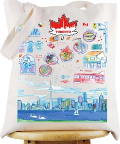 G2TUP Toronto Canada Travel Tote Bag Toronto Landmarks Souvenirs Gift Toronto Vocation Shoulder Bag Toronto Merch