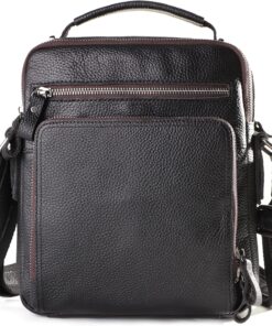 Genuine Leather Small Messenger Bag for Men Vintage Shoulder Crossbody Bags for Work Business Travel