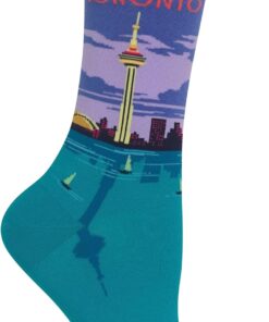 Hot Sox Women’s Fun Travel & Cities Crew Socks-1 Pair Pack-Cool & Artistic Gifts