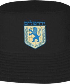 Jewish Israel Emblem of Jerusalem Summer Style Essential: Double-Layer Fisherman Hat for Sun Protection and Fashion! Black