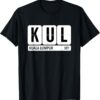 KUL Kuala Lumpur Malaysia Travel Souvenir Black Text T-Shirt