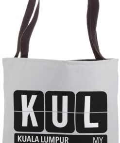 KUL Kuala Lumpur Malaysia Travel Souvenir White Text Tote Bag