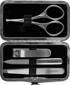 Kershaw Men’s Stainless Steel Manicure Set, 4-Piece with Case (KMCURE), Regular