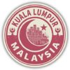 Kuala Lumpur Malaysia Travel Emblem Bumper Sticker | Car Decor, Laptop Computer, Water Bottle, Wall, Window Waterproof Vinyl Decal