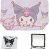 Kumi Travel Cosmetic Bag, Large Capacity Cartoon Cosmetic Pouch Makeup Bag with Zipper, Nylon Travel Toiletry Bag Makeup Accessories Organizer, Foldable Storage Bags Makeup Pouch for Women Girls