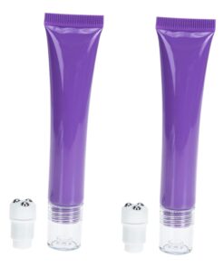 LALAFINA 2pcs Hand Cosmetics Silicone Oils Sample Purple Bottle Squeezable Outdoor Squeeze Balls Cosmetic Oil Toiletry Plastic G Home Holder Amber Vintage Empty Face Essential