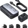 LENCENT European Travel Plug Adapter, Universal 250-Watt Step Down 220V to 110V Voltage Converter US to Europe, Worldwide Plug Adapter International Power Adapter with 2 USB+2 Type C for EU/UK/AU/US
