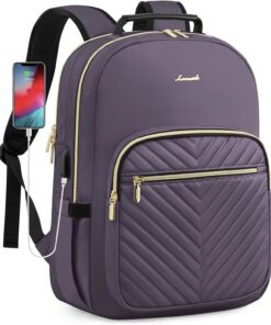 LOVEVOOK Backpack for Women, Fits 15.6 Inch Laptop Backpacks Purse with USB Port, Waterproof Travel Business Work Computer Bag, Fashion Casual Daypack College Backpack, Medium Gray