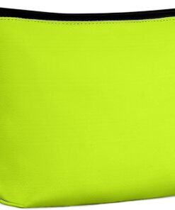 Lime Green Neon Yellow Makeup Pouch, Travel Portable Makeup Bag Zipper Organizer Purse Toiletry Bag for Women