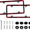 LivTee Black License Plate Frames, 4 Holes Stainless Steel License Plate Covers, 2PCS Car License Plate Holder, Automotive Exterior Accessories, Blood Splatter