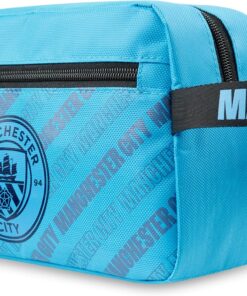 Manchester City F.C. Toiletry Bags for Men, Hanging Wash Bag with Zipped Pocket – Man City Gifts