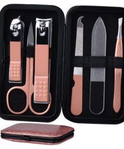 Manicure Set Nail Clippers Kit 6 Pieces in 1 Stainless Steel Professional Grooming Nail Care Tools Including Nano Glass Nail Shiner Buffer File Gift for Men Husband Boyfriend Parents Women