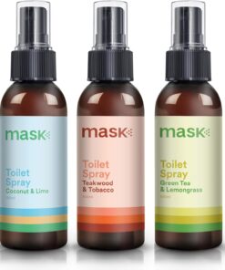 Mask Toilet Spray – Travel Size Bathroom Spray, Mix Pack of 3 Scents, Odor Neutralizer Spray, Poop Spray Odor Eliminator, Bathroom Air Freshener, Bathroom Deodorizer, Toilet Freshener, 10.2 Fl Oz