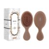 Mini Hair Brush for Women,Men and Kids-Travel Size Hair Brush for Purse,Pocket,backpack-Small Cushion Paddle Brush with Soft Bristles-Mini Detangler Brush for All Hair Types(1 Pack-Mocha)