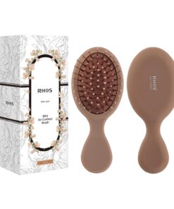 Mini Hair Brush for Women,Men and Kids-Travel Size Hair Brush for Purse,Pocket,backpack-Small Cushion Paddle Brush with Soft Bristles-Mini Detangler Brush for All Hair Types(1 Pack-Mocha)