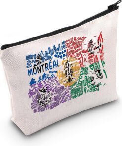 Montreal Canada Lover Makeup Bag Montreal City Map Travel Vacation Holiday Cosmetic Bag BFF Women Gift (MONTRÉAL)