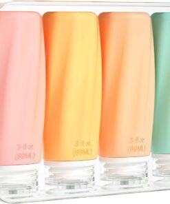 Morfone Travel Bottles for Toiletries, 3oz TSA Approved Travel Size Containers Leak Proof Squeezable Travel Accessories Refillable for Shampoo Conditioner Lotion Liquids(4Pack)