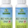Mosquito Repellent Spray for Body, Made with Plant Essential Oils,Insect Repellent Spray Natural Bug Repellent for Skin DEET-Free Travel Size 2 Fl Oz (2 Pack)