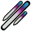 Nail File – Mont Bleu Premium Set of 3 Glass Nail Files in Pouch – Birthday gifts for women – Rainbow Colors – Genuine Czech Tempered Glass – Glass Nail Files for natural nails – Gifts