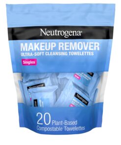 Neutrogena Makeup Remover Wipes, Individually Wrapped Daily Face Wipes for Waterproof Makeup, Travel & On-the-Go Singles, 20 Count