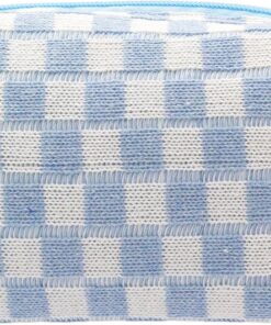 PAZIMIIK Checkered Makeup Bag for Purse Portable Zipper Make Up Pouch Small Cosmetic Case for Travel Accessories (Blue)