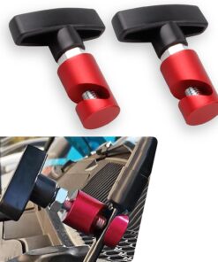 Pack-2 Car Hood Support Rod Retainer, Multi-purpose Threaded Fastening Lifting Rod Anti-slip Anti-clip Device, Trunk Air Pressure Rod Shock Absorption Fixing Tool, Universal for Cars (Red)