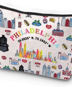 Philadelphia Trip Makeup Bag Philadelphia Travel Zipper Pouch Philadelphia Vacation Gift Philadelphia Welcome Bag Souvenir Gift