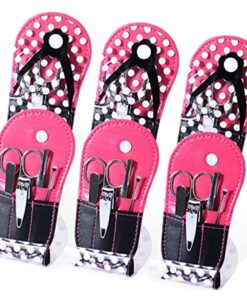 Polka Dot Flip Flop Design Girls Manicure Sets Nail Care Kit SPA Party Favors for Women Bulk Gifts 6 Kits