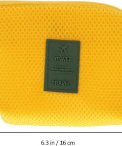 Portable Data Cable Storage Bag，Earphone Wire Organizer Case Travel Storage Bag Little Pouch Lady Cosmetic Organizer Storage Multifunction Nylon Storage Bag (yellow)