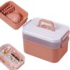 Portable Nail Polish Carrying Box, Nail Dryer Plastic Storage Organizer Case with Removable Tray,Travel Box Holder for Art Craft and Cosmetic,Nail Lamp,Nail Drill,Essential Oil,Orange