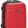 Rockland Melbourne Hardside Expandable Spinner Wheel Luggage, Red, Carry-On 20-Inch