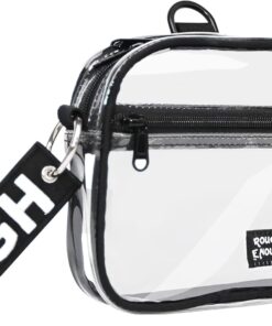 Rough Enough TSA Approved Toiletry Bag Clear Travel Bag Pouch for Toiletries 311 Quart Size Carry on Bag Airport TSA Compliant Black
