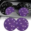 SINGARO Bling Cup Holder Coasters for Car, 2PCS Universal Non-Slip Cup Holder, Embedded Decorative Coasters, Shiny Crystal Car Interior Accessories Gifts for Women (Purple)