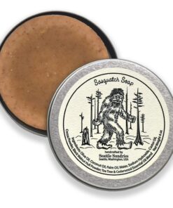 Sasquatch Soap Bar Natural Skin Care, 1 (4oz) Handmade Soap Bar in a Retro Aesthetic Gift Tin with a Woodsy Scent, Camp & Bigfoot Gift Idea