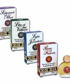 Set of 4 Anointing Oils: Light of Jerusalem, Lily of the Valley, Spikenard, and Rose of Sharon