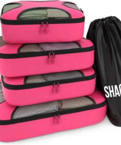 Shacke 5 Set Packing Cubes for Travel Lightweight Luggage Organizer (Precious Pink)