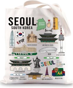 South Korea Seoul Tote Bag South Korea Seoul Souvenirs Gifts Seoul Travel Gifts Korea Seoul Shoulder Bag Shopping Bag