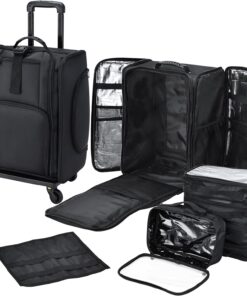 Stagiant Rolling Makeup Case Professional Travel Makeup Organizer Make up Storage Cosmetic Trolley Suitcase Makeup Storage