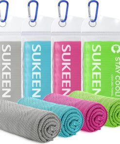 Sukeen [4 Pack Cooling Towel (40″x12″),Ice Towel,Soft Breathable Chilly Towel,Microfiber Towel for Yoga,Sport,Running,Gym,Workout,Camping,Fitness,Workout & More Activities