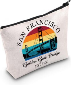 TSOTMO Golden Gate Bridge Zipper Cosmetic Bag San Francisco Gift Bridge Gift San Francisco Travel Accessories Bag For Traveler (San Francisco)