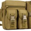 Tactical Waist Pack Nylon Fanny Bag for Men Women Outdoor Travel Sports Camping Hiking Hunting Phone Bum Pouch Daypack Khaki