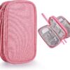 Travel Essentials for Women, Cord Organizer Storage Case Bag for Airplane Accessories & Tech Electronics (Small, Pink)