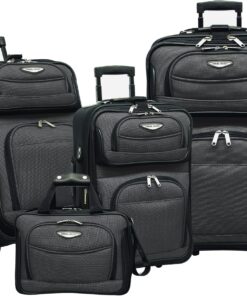 Travel Select Amsterdam Expandable Rolling Upright Luggage, Gray, 4-Piece Set